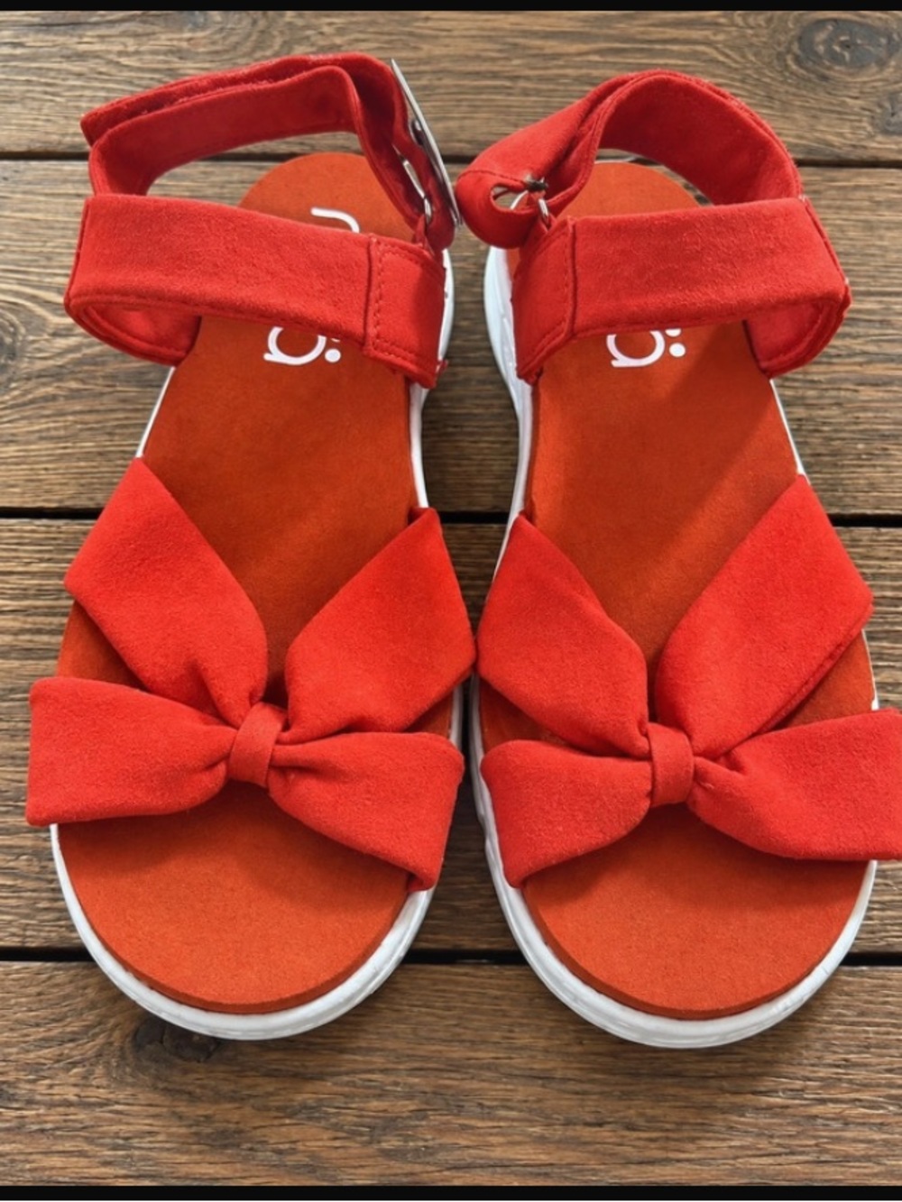 Ryka Red Bow Strap Sandals